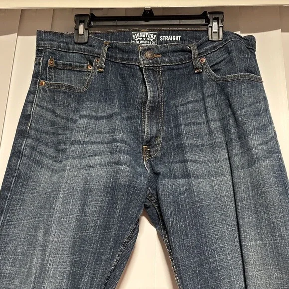 Levis Signature Jeans Men's size 36x 32 Straight Leg Stretch Denim - Picture 6 of 10